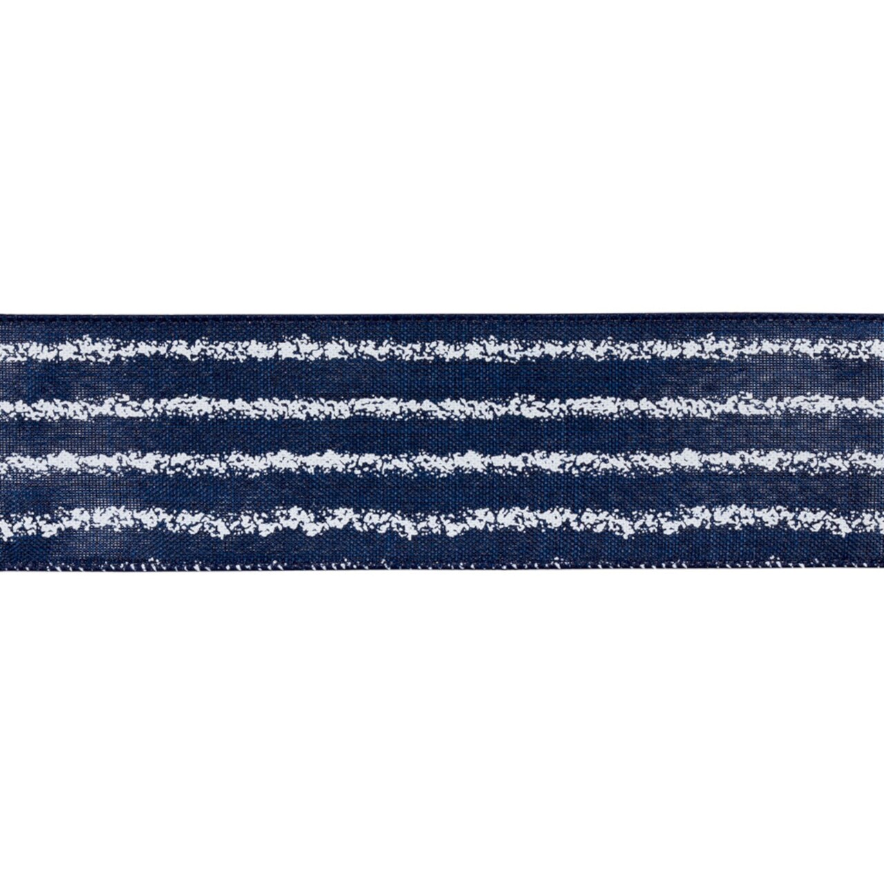 Melrose Stripe Wired Craft Ribbon - 2.5" x 10 Yards - Blue and White - Set of 6